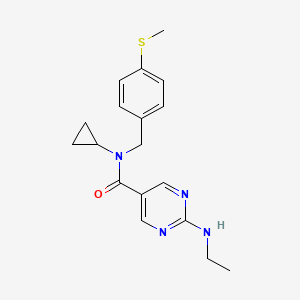 molecular formula C18H22N4OS B4354980 N-cyclopropyl-2-(ethylamino)-N-[4-(methylthio)benzyl]pyrimidine-5-carboxamide 