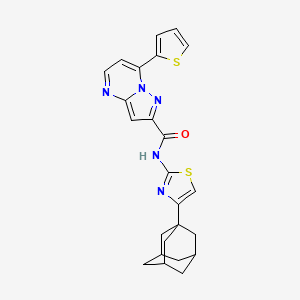 molecular formula C24H23N5OS2 B4355108 N~2~-[4-(1-ADAMANTYL)-1,3-THIAZOL-2-YL]-7-(2-THIENYL)PYRAZOLO[1,5-A]PYRIMIDINE-2-CARBOXAMIDE 