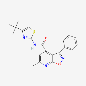molecular formula C21H20N4O2S B4355123 N-[4-(TERT-BUTYL)-1,3-THIAZOL-2-YL]-6-METHYL-3-PHENYLISOXAZOLO[5,4-B]PYRIDINE-4-CARBOXAMIDE 