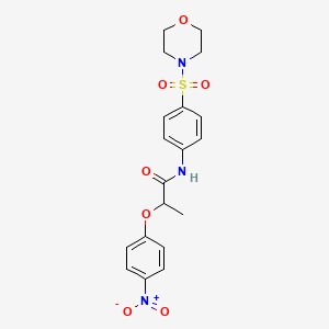 molecular formula C19H21N3O7S B4355129 N-[4-(morpholin-4-ylsulfonyl)phenyl]-2-(4-nitrophenoxy)propanamide 
