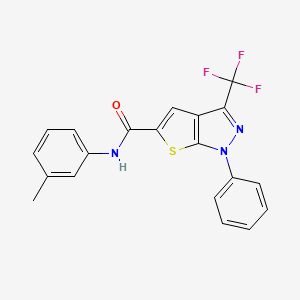 molecular formula C20H14F3N3OS B4355219 N-(3-methylphenyl)-1-phenyl-3-(trifluoromethyl)-1H-thieno[2,3-c]pyrazole-5-carboxamide 
