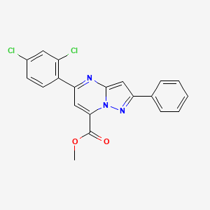 molecular formula C20H13Cl2N3O2 B4355240 methyl 5-(2,4-dichlorophenyl)-2-phenylpyrazolo[1,5-a]pyrimidine-7-carboxylate 