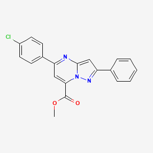 molecular formula C20H14ClN3O2 B4355242 methyl 5-(4-chlorophenyl)-2-phenylpyrazolo[1,5-a]pyrimidine-7-carboxylate 