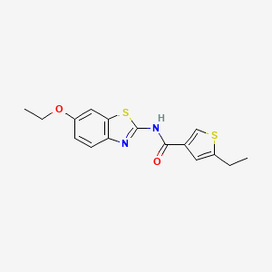 molecular formula C16H16N2O2S2 B4355358 N-(6-ethoxy-1,3-benzothiazol-2-yl)-5-ethyl-3-thiophenecarboxamide 