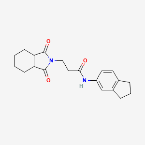 molecular formula C20H24N2O3 B4355587 N~1~-(2,3-DIHYDRO-1H-INDEN-5-YL)-3-(1,3-DIOXOOCTAHYDRO-2H-ISOINDOL-2-YL)PROPANAMIDE 