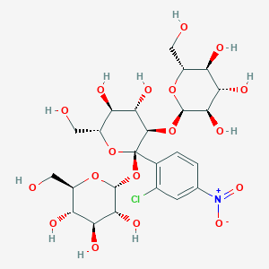 molecular formula C24H34ClNO18 B043556 (2R,3R,4S,5S,6R)-2-[(2R,3R,4S,5S,6R)-2-(2-氯-4-硝基苯基)-4,5-二羟基-6-(羟甲基)-2-[(2R,3R,4S,5S,6R)-3,4,5-三羟基-6-(羟甲基)氧杂环己烷-2-基]氧氧杂环己烷-3-基]氧-6-(羟甲基)氧杂环己烷-3,4,5-三醇 CAS No. 118291-90-0