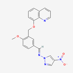 molecular formula C21H17N5O4 B4355774 N-((E)-1-{4-METHOXY-3-[(8-QUINOLYLOXY)METHYL]PHENYL}METHYLIDENE)-N-(4-NITRO-1H-PYRAZOL-1-YL)AMINE 