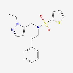 molecular formula C18H21N3O2S2 B4355779 N-[(1-ETHYL-1H-PYRAZOL-5-YL)METHYL]-N-PHENETHYL-2-THIOPHENESULFONAMIDE 