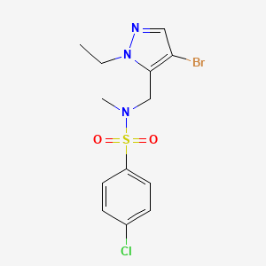molecular formula C13H15BrClN3O2S B4355845 N-[(4-BROMO-1-ETHYL-1H-PYRAZOL-5-YL)METHYL]-4-CHLORO-N-METHYL-1-BENZENESULFONAMIDE 