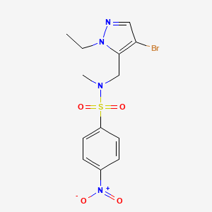 molecular formula C13H15BrN4O4S B4355864 N-[(4-BROMO-1-ETHYL-1H-PYRAZOL-5-YL)METHYL]-N-METHYL-4-NITRO-1-BENZENESULFONAMIDE 