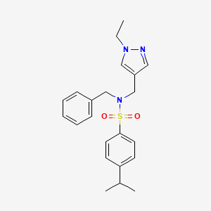 molecular formula C22H27N3O2S B4355885 N-BENZYL-N-[(1-ETHYL-1H-PYRAZOL-4-YL)METHYL]-4-ISOPROPYL-1-BENZENESULFONAMIDE 