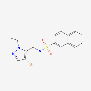 molecular formula C17H18BrN3O2S B4356027 N-[(4-bromo-1-ethyl-1H-pyrazol-5-yl)methyl]-N-methyl-2-naphthalenesulfonamide 