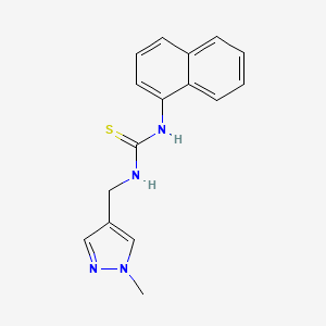 molecular formula C16H16N4S B4356044 N-[(1-METHYL-1H-PYRAZOL-4-YL)METHYL]-N'-(1-NAPHTHYL)THIOUREA 