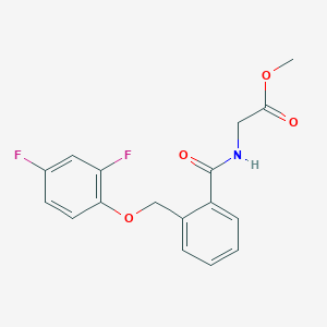 molecular formula C17H15F2NO4 B4356290 METHYL 2-({2-[(2,4-DIFLUOROPHENOXY)METHYL]BENZOYL}AMINO)ACETATE 