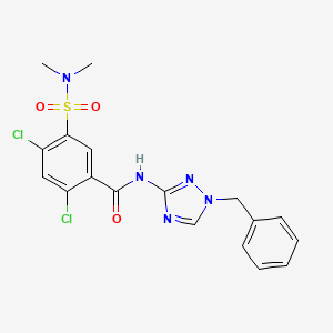 molecular formula C18H17Cl2N5O3S B4356328 N-(1-benzyl-1H-1,2,4-triazol-3-yl)-2,4-dichloro-5-[(dimethylamino)sulfonyl]benzamide 
