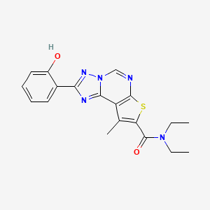 molecular formula C19H19N5O2S B4356387 N,N-diethyl-2-(2-hydroxyphenyl)-9-methylthieno[3,2-e][1,2,4]triazolo[1,5-c]pyrimidine-8-carboxamide 