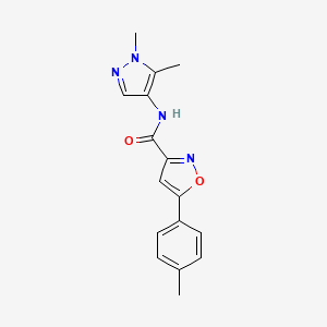 molecular formula C16H16N4O2 B4356432 N-(1,5-dimethyl-1H-pyrazol-4-yl)-5-(4-methylphenyl)-3-isoxazolecarboxamide 