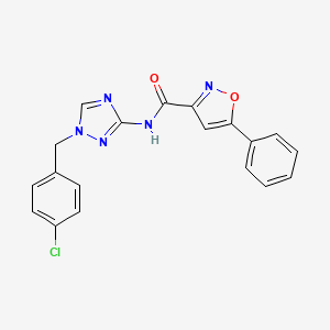 molecular formula C19H14ClN5O2 B4356468 N-[1-(4-chlorobenzyl)-1H-1,2,4-triazol-3-yl]-5-phenyl-3-isoxazolecarboxamide 