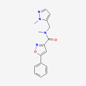 molecular formula C16H16N4O2 B4356495 N-methyl-N-[(1-methyl-1H-pyrazol-5-yl)methyl]-5-phenyl-3-isoxazolecarboxamide 