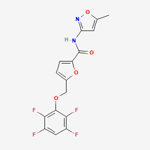 molecular formula C16H10F4N2O4 B4356517 N-(5-methyl-1,2-oxazol-3-yl)-5-[(2,3,5,6-tetrafluorophenoxy)methyl]furan-2-carboxamide 