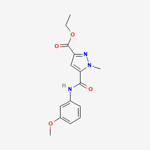 molecular formula C15H17N3O4 B4356616 ETHYL 5-[(3-METHOXYANILINO)CARBONYL]-1-METHYL-1H-PYRAZOLE-3-CARBOXYLATE 