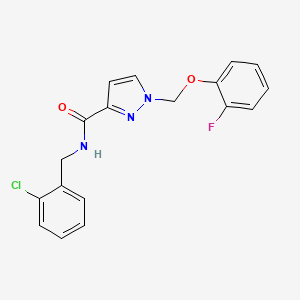 molecular formula C18H15ClFN3O2 B4356670 N-(2-chlorobenzyl)-1-[(2-fluorophenoxy)methyl]-1H-pyrazole-3-carboxamide 