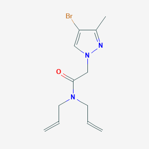 molecular formula C12H16BrN3O B4356772 N,N-diallyl-2-(4-bromo-3-methyl-1H-pyrazol-1-yl)acetamide 