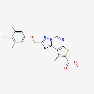 molecular formula C20H19ClN4O3S B4357008 ethyl 2-[(4-chloro-3,5-dimethylphenoxy)methyl]-9-methylthieno[3,2-e][1,2,4]triazolo[1,5-c]pyrimidine-8-carboxylate 