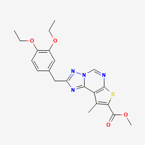 molecular formula C21H22N4O4S B4357028 methyl 2-(3,4-diethoxybenzyl)-9-methylthieno[3,2-e][1,2,4]triazolo[1,5-c]pyrimidine-8-carboxylate 