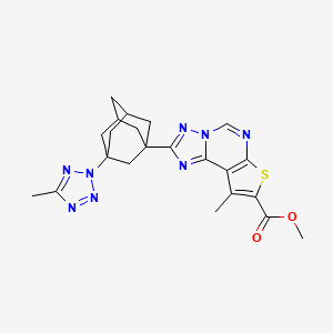 molecular formula C22H24N8O2S B4357042 METHYL 9-METHYL-2-[3-(5-METHYL-2H-1,2,3,4-TETRAAZOL-2-YL)-1-ADAMANTYL]THIENO[3,2-E][1,2,4]TRIAZOLO[1,5-C]PYRIMIDINE-8-CARBOXYLATE 