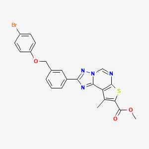 molecular formula C23H17BrN4O3S B4357044 methyl 2-{3-[(4-bromophenoxy)methyl]phenyl}-9-methylthieno[3,2-e][1,2,4]triazolo[1,5-c]pyrimidine-8-carboxylate 