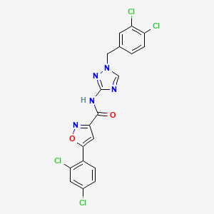 molecular formula C19H11Cl4N5O2 B4357098 N-[1-(3,4-dichlorobenzyl)-1H-1,2,4-triazol-3-yl]-5-(2,4-dichlorophenyl)-3-isoxazolecarboxamide 