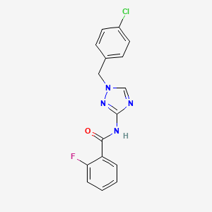 molecular formula C16H12ClFN4O B4357237 N-[1-(4-chlorobenzyl)-1H-1,2,4-triazol-3-yl]-2-fluorobenzamide 
