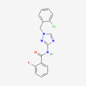 molecular formula C16H12ClFN4O B4357253 N-[1-(2-chlorobenzyl)-1H-1,2,4-triazol-3-yl]-2-fluorobenzamide 