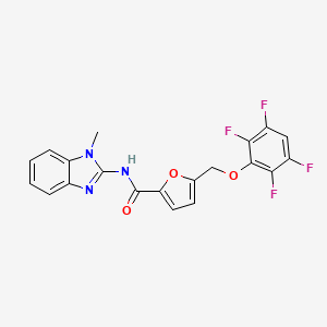 molecular formula C20H13F4N3O3 B4357323 N-(1-METHYL-1H-1,3-BENZIMIDAZOL-2-YL)-5-[(2,3,5,6-TETRAFLUOROPHENOXY)METHYL]-2-FURAMIDE 