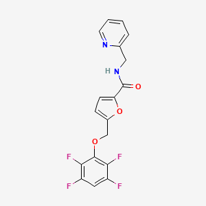 molecular formula C18H12F4N2O3 B4357326 N-(pyridin-2-ylmethyl)-5-[(2,3,5,6-tetrafluorophenoxy)methyl]furan-2-carboxamide 