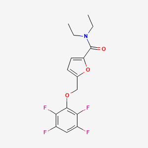 molecular formula C16H15F4NO3 B4357334 N~2~,N~2~-DIETHYL-5-[(2,3,5,6-TETRAFLUOROPHENOXY)METHYL]-2-FURAMIDE 