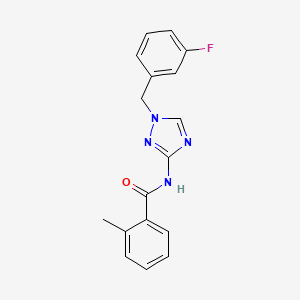 molecular formula C17H15FN4O B4357377 N~1~-[1-(3-FLUOROBENZYL)-1H-1,2,4-TRIAZOL-3-YL]-2-METHYLBENZAMIDE 