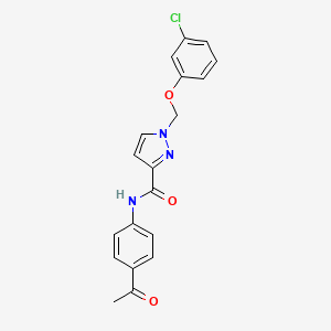 molecular formula C19H16ClN3O3 B4357729 N-(4-acetylphenyl)-1-[(3-chlorophenoxy)methyl]-1H-pyrazole-3-carboxamide 