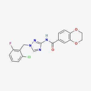 molecular formula C18H14ClFN4O3 B4357804 N-[1-(2-chloro-6-fluorobenzyl)-1H-1,2,4-triazol-3-yl]-2,3-dihydro-1,4-benzodioxine-6-carboxamide 