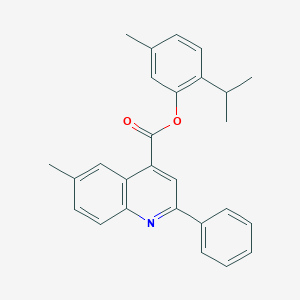 B435789 2-Isopropyl-5-methylphenyl 6-methyl-2-phenyl-4-quinolinecarboxylate CAS No. 351993-17-4