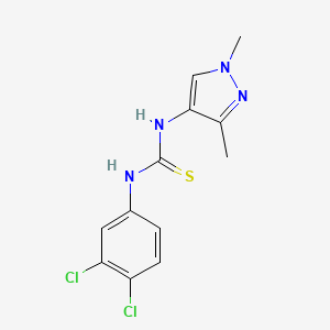 molecular formula C12H12Cl2N4S B4358113 N-(3,4-dichlorophenyl)-N'-(1,3-dimethyl-1H-pyrazol-4-yl)thiourea 