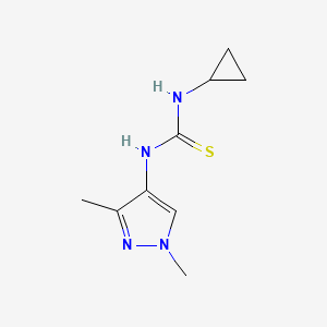 molecular formula C9H14N4S B4358122 N-cyclopropyl-N'-(1,3-dimethyl-1H-pyrazol-4-yl)thiourea 