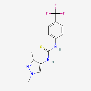 molecular formula C13H13F3N4S B4358163 N-(1,3-dimethyl-1H-pyrazol-4-yl)-N'-[4-(trifluoromethyl)phenyl]thiourea 