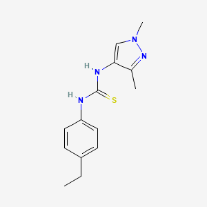 molecular formula C14H18N4S B4358169 N-(1,3-dimethyl-1H-pyrazol-4-yl)-N'-(4-ethylphenyl)thiourea 
