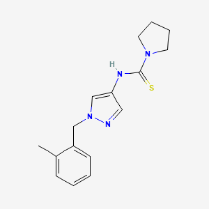 molecular formula C16H20N4S B4358215 N-[1-(2-methylbenzyl)-1H-pyrazol-4-yl]-1-pyrrolidinecarbothioamide 