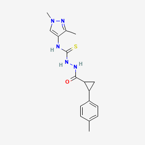 molecular formula C17H21N5OS B4358334 N-(1,3-DIMETHYL-1H-PYRAZOL-4-YL)-2-{[2-(4-METHYLPHENYL)CYCLOPROPYL]CARBONYL}-1-HYDRAZINECARBOTHIOAMIDE 