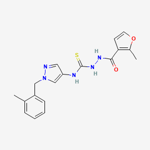 molecular formula C18H19N5O2S B4358373 N-[1-(2-METHYLBENZYL)-1H-PYRAZOL-4-YL]-2-[(2-METHYL-3-FURYL)CARBONYL]-1-HYDRAZINECARBOTHIOAMIDE 