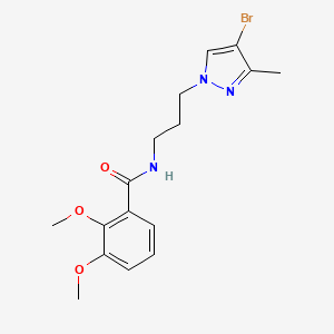 molecular formula C16H20BrN3O3 B4358498 N-[3-(4-bromo-3-methyl-1H-pyrazol-1-yl)propyl]-2,3-dimethoxybenzamide 
