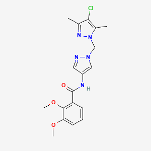 molecular formula C18H20ClN5O3 B4358526 N-{1-[(4-chloro-3,5-dimethyl-1H-pyrazol-1-yl)methyl]-1H-pyrazol-4-yl}-2,3-dimethoxybenzamide 